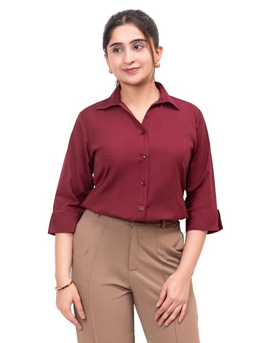 Image of ESTA Women 3 /4 Sleeve Stylish Western Official Formal Shirts Regular fit Shirts for Women