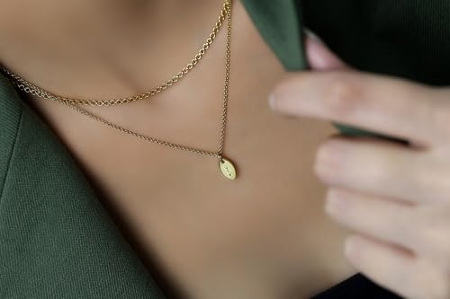 Collier Marquise Initiale et pendentif coeur personnalisable pour femme - 2