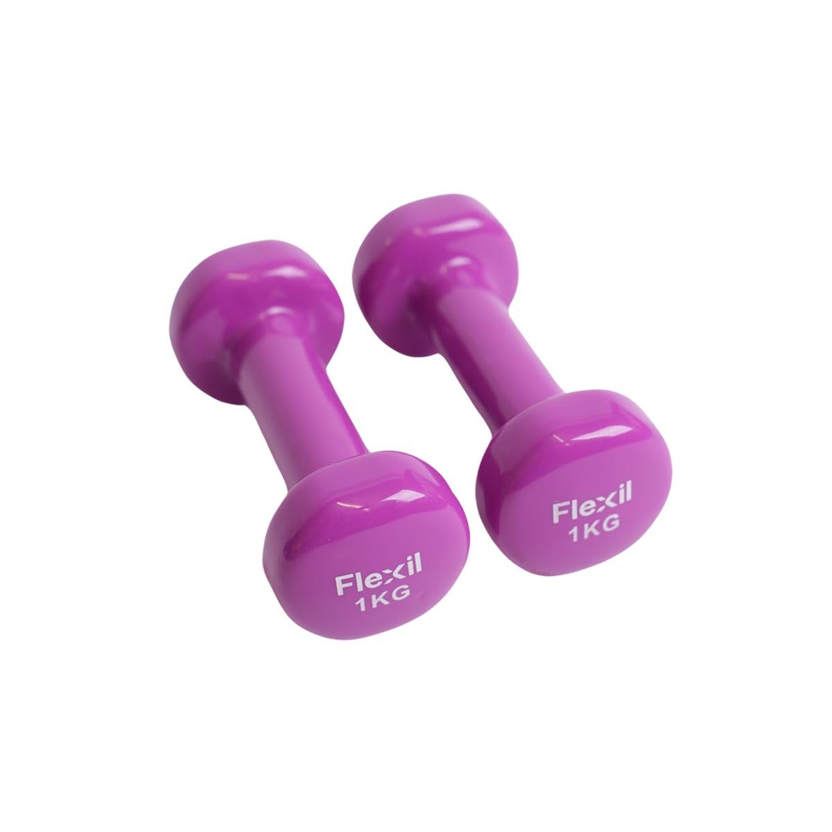 Vinyl Dumbbell Weights, 2 X 1KG - Pink - Image 4