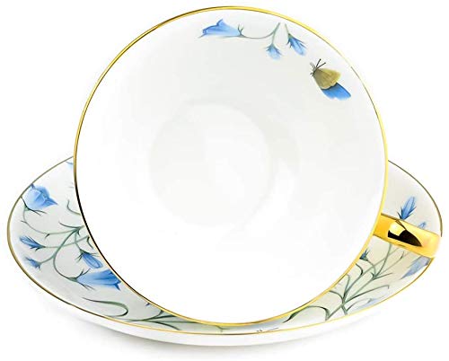 Pack of 4 Tea Cups and Saucers Set Fine Bone China Coffee Cups 6.8oz
