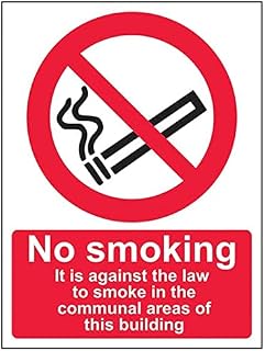 Prohibition No Smoking - Against Law To Smoke In The Communal Area - 300 X 400mm