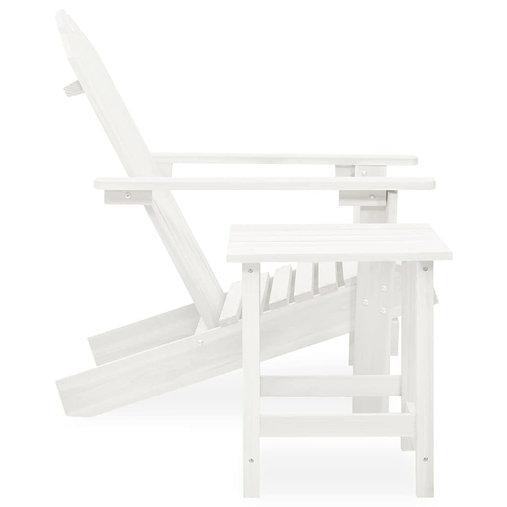 Solivagant Chaise de Jardin Adirondack avec Table Bois de Sapin Blanc,(10.15 KG)