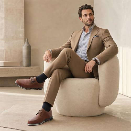Image of Mens Dress Shoes Casual Business Oxford Derby Orthopedic Leather Shoes Simple Lace-up Walk Loafers Flats Shoes for Men