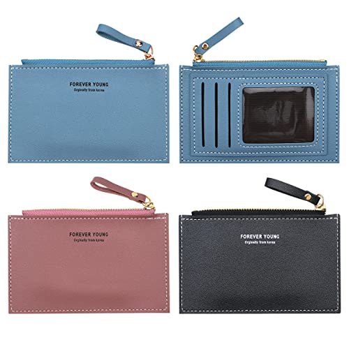 Geldbeutel Damen Klein 3 Stück, Kleine Portemonnaie Multi Slots Mini Geldbörse Damen PU Leder Brieftasche Schlanke Kartenetui für Kreditkartenetui Ausweis Kleingeld Münzen Führerschein, 9,5*14*0,5cm Cover