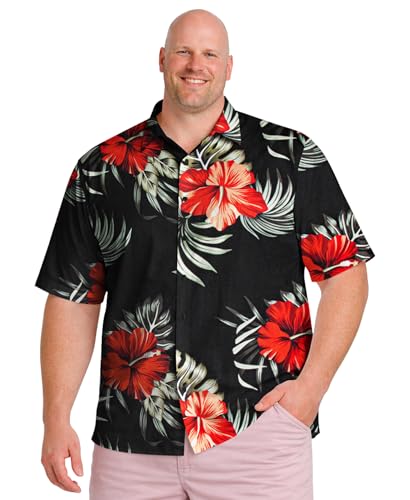 Amazon.com: Weecreeture Men's Floral Big and Tall Hawaiian Shirt