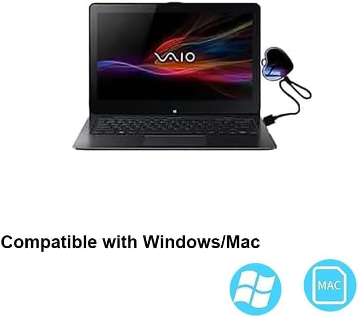 LemoVoz Mini Voice Recorder connected via USB to a laptop, demonstrating compatibility with Windows and Mac.