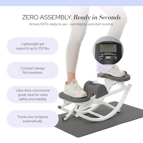 Image of The Rock Stepper - Side to Side Rocking Stepper Machine for Home Workouts - Low Impact Indoor Cardio Leg Glute and Core Training - Quiet Compact Step Rocker Exercise Equipment