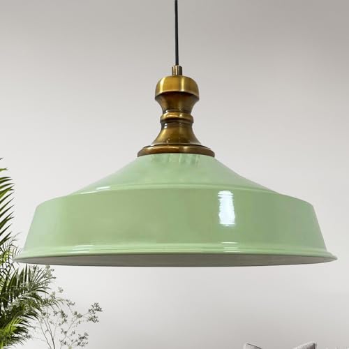 Bamyum Asletl-Knob Lampadario Vintage Industriale a Sospensione, 40 cm Diametro, Menta Verde