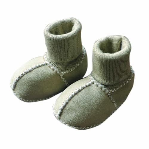 Baby Winter Boots Infant Sheepskin Booties Fleece Warm Wool Lininig Ankle Boots with Soft Sock Newborn Non Slip Shoes