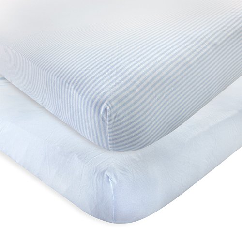 Image of Touched by Nature Unisex Baby and Toddler Organic Cotton Crib Sheet, Powder Blue, One Size