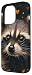 Raccoon Flowers With Hearts Around Boho Style Graphic Case for iPhone 13 Pro
