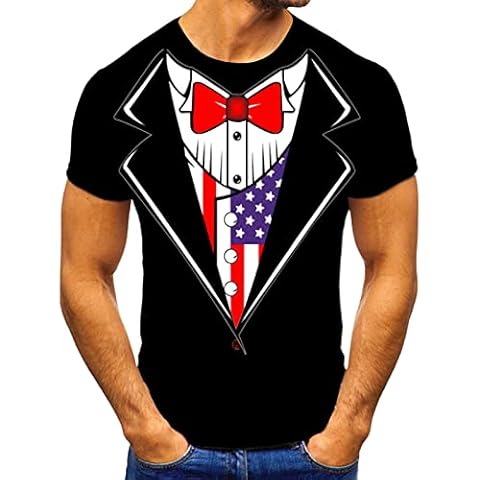 Yowablo Men's Casual 3D Summer T-Shirt Cover