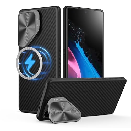 Nillkin for Samsung Galaxy S25 Ultra Magnetic Case with Camera Cover, CamShield Carbon Fiber[ Compatible with Magsafe/Military Grade Drop Tested ]- 6.9'' Black