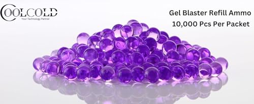 Image of COOLCOLD Gel Blaster Refill Ammo - 20,000 Rounds of 7-8mm Non-Toxic Water Beads for Gel Guns - Safe for Adults 15+ - Transparent Purple Gel Bullets - Pack of 2 - Also Ideal as Home Decor Vase