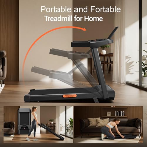 LONTEK Laufband für Zuhause Klappbar mit Steigung, Laufbänder 12KM/H, Treadmill for Home mit 3,0-PS-Motor und LED-Anzeige, Max Belastung 136KG