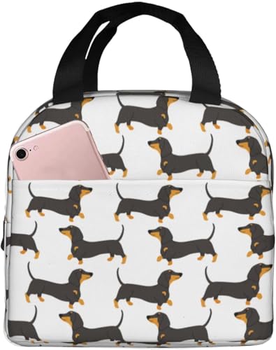 ダックスフンド 犬柄 かわいい ポータブル お弁当バッグ クーラーバッグ おしゃれ 保温 保冷 汚れに強い 耐衝撃 大容量 ファッション 男女兼用 アニメ グッズ キャラクター プレゼント