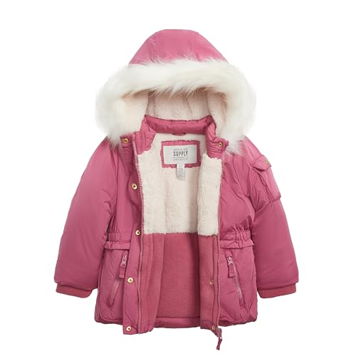 Image of LONDON FOG Girls' Heavyweight Utility Parka With Cozy Trim Hood
