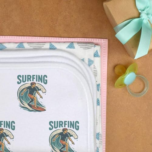 Azeeda 'Person Surfing On Wave' Baby Burp/Wash Cloth (BC00034527)3