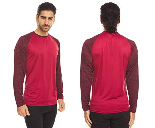 Image of Dri-Fit Long Sleeve T Shirts for Men-4 Pack- Moisture Wicking, Quick Dry Tees