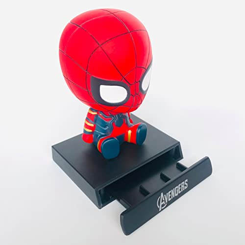 Ituble Spiderman Bobbleheads Car Dashboard Decorations Cute Bobblehead Figures Dash Board Decor Auto Doll, Western Anime Car Ornaments Accessories Interior For Men Women Girls Boys With Phone Holder #TOP4