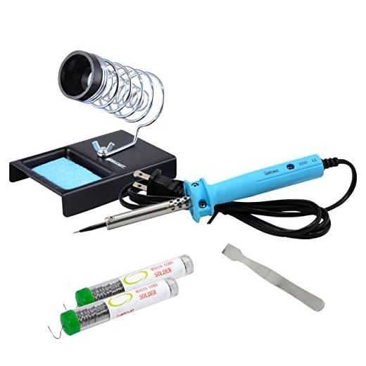 Delcast 30W Soldering Iron & Tool Kit, Includes 25g Rosin Core Solder (5 Piece Set)