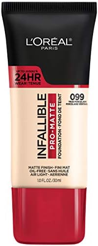 L'Oréal Paris Cosmetics Infallible Pro-Matte Blendable Foundation, Oil Free, 099 True Porcelain, 1 fl. oz.