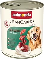 animonda GranCarno Hunde Nassfutter mit Wild (6 x 800 g), getreidefreies Hundenassfutter ohne Zucker, für ausgewachsene Hunde, mit frischen fleischigen Zutaten