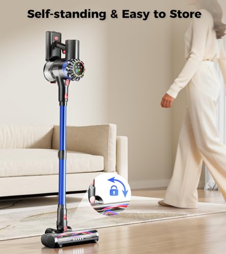 Image of Cordless Vacuum Cleaner, 600W 50Kpa 65Mins Cordless Stick Vacuum with Self-Standing, Touch Screen, Anti-Tangle Wireless Vacuum, Vacuum Cleaners for Home /Pet Hair /Carpets /Hardwood Floor