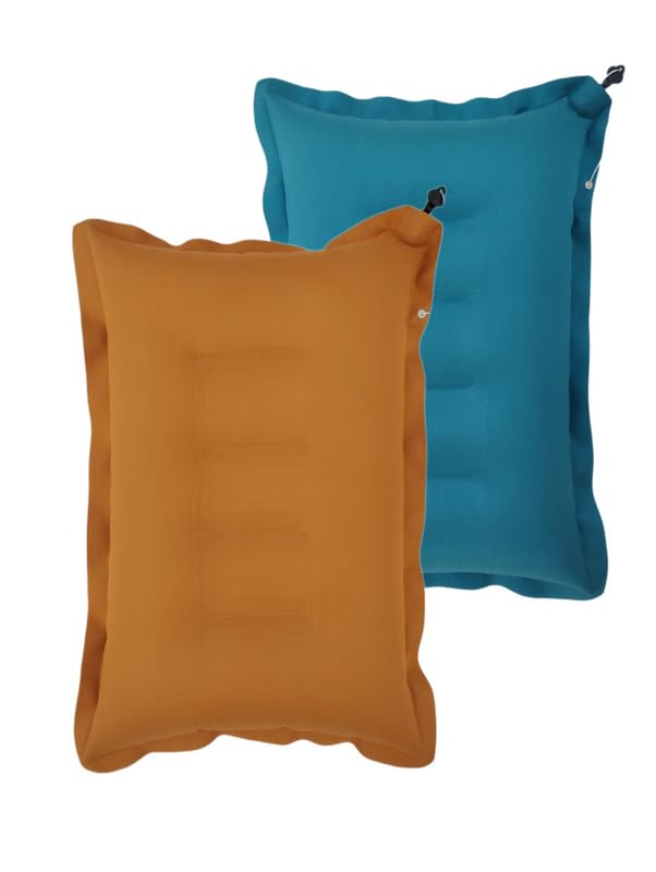 SHIVAM CART Soft Cotton Travelling Air Pillow, Compact and Lightweight Pillow, Neck Support headrest Pillow During Travelling in Bus, Train,Flight- Pack of 2 (Multi Color).
