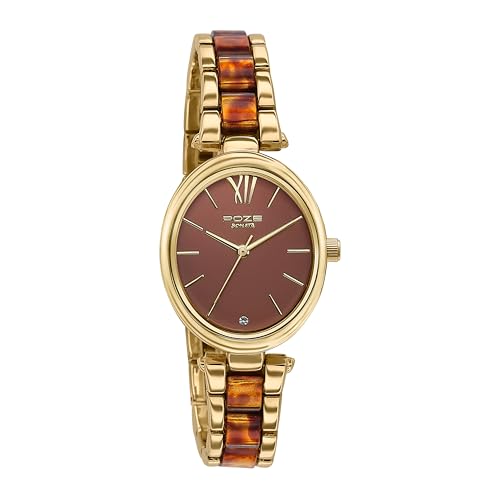 Image of Sonata Poze Quartz Analog Brown Dial Solid Link Strap Watch for Women