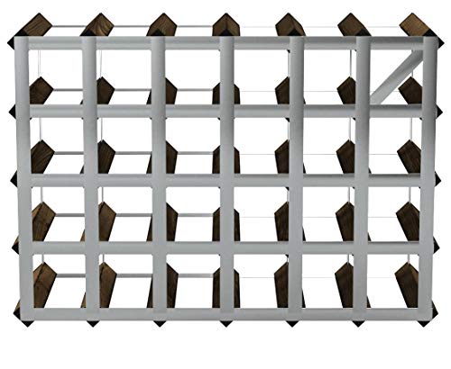 Cranville wine racks Madera Classic 30 Botella (6x4) Roble Oscuro Manchado y galvanizado Estante del...