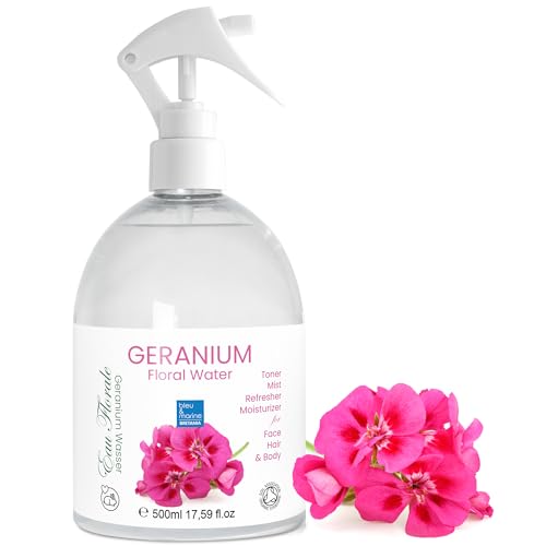 Hidrolato de Geranio 500 ml Agua Floral - Tónico para Piel Grasa Piel con Imperfecciones Piel Normal Piel Madura