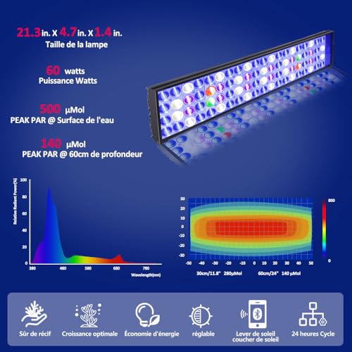Éclairage LED pour aquarium marin récifal pour éliminer les algues - 2