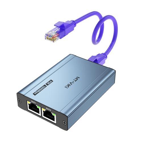 MT-VIKI LAN Splitter POE 2 Port 1000Mbps POE Gigabit Dual RJ45 Splitter für Cat5e/6/7/8 Kabel für...