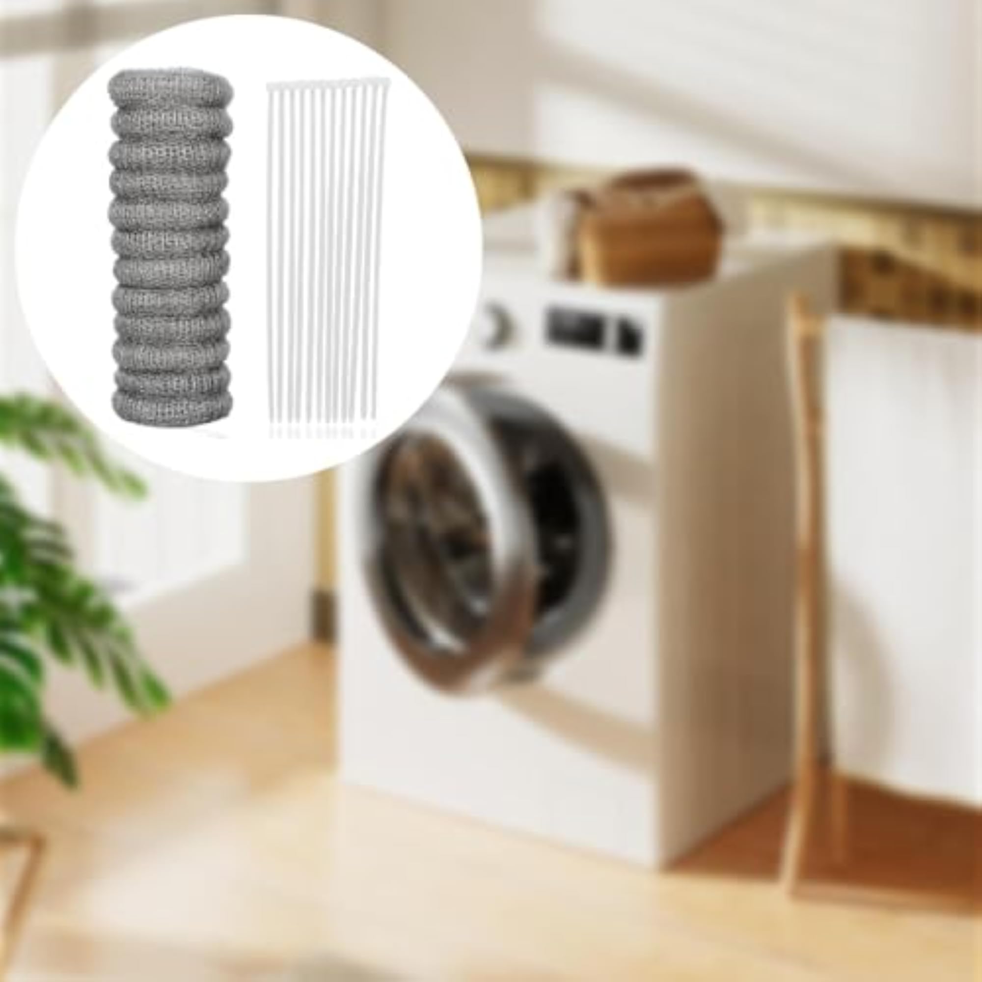 12pcs Stainless Steel Washing Machine Lint Traps Mesh Hose Filter