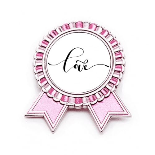Broche Love Line rose en métal pour personnaliser un vêtement trop simple