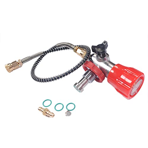 GImLY 300bar/4500psi High Pressure Tank Valve Adapter Paintball CO2 Tank Compressed Air Valve Gauge,Paintball Fill Station Kit PCP SCBA Fill Station Charging Adapter,8mm Quick Disconnect Adapter - Image 9