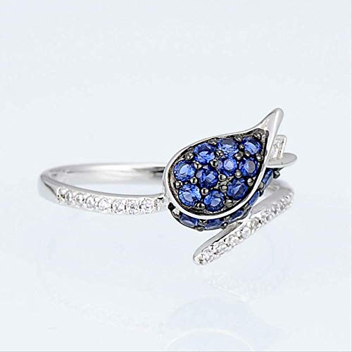 Bague fleur de tulipe bleue le cadeau romantique idéal - 3