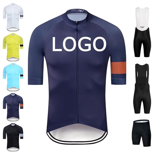 COITROZR Maillot Ciclismo Personalizado para Hombre & Mujer Ropa Ciclismo Mountain Bike de Ligero Secado Rápido Elástica Pro con Logotipo del Equipo(Dark Blue)