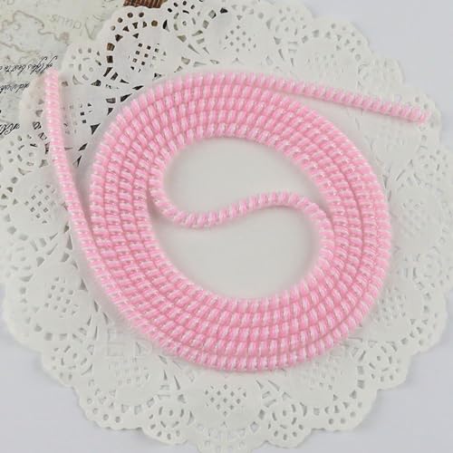 Image of J'TTON Spiral Triple Color (2 Pcs) 1.4 Meters Each-Full Size Cable Cord Charger Protector Saver Winder for iPhone & Android Charging Cables (Pink)