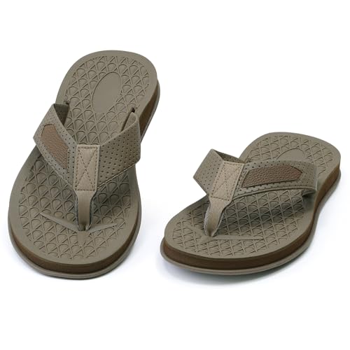 Image of MALIDA Mens Flip Flops Non-Slip Bathroom Shower Shoes Cushion foam Indoor and Outdoor Thong Sandals