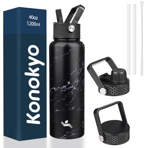 Image of Konokyo 40 oz Insulated Stainless Steel Water Bottle with Straw Lid