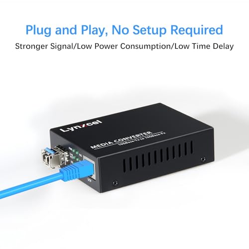 Image of 10G Fiber Media Converter, 10 Gigabit SFP to Ethernet Copper UTP Media Converter, Unmanaged 1x 10G /5G /2.5G /1G /100M RJ45 to 10GBase-X SFP+ Slot, Support 10G SR /LR SFP+ Module