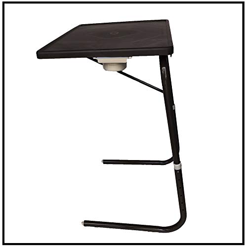 Image of SAI PRASEEDA Metal Adjustable Table Mate Laptop Table Kids Table Study Table Utility Table Multi Purpose Table Black Color Spgppr6