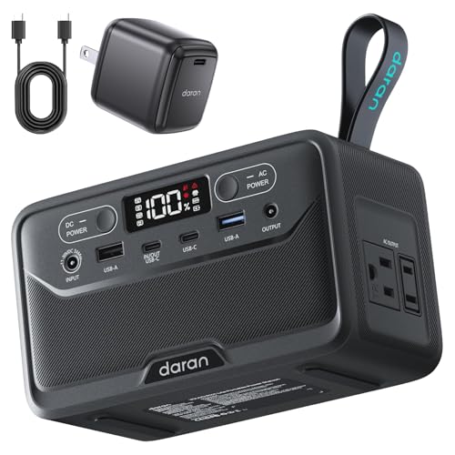 Image of Portable Power Station 89.6Wh LiFePO4 Battery, Solar Power Bank with AC Outlet 100W /110V, USB-C PD Two-Way Fast Charging Small Generator for Laptop, Camping, Home, Office (65W Wall Charger Included)