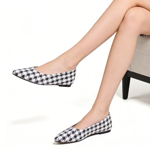 Image of Dear Time Women's Flats Pointed Toe Comfortable Dressy Multicolored Slip On Loafer Flats for Work