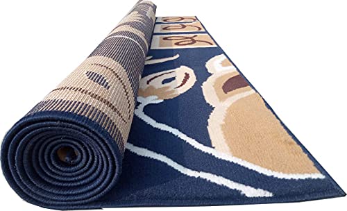 Image of Fine Wool Rectangular Carpet for Living Room, Bedroom and Hall (Color BLUE /4S Size 6 x 8 feet)
