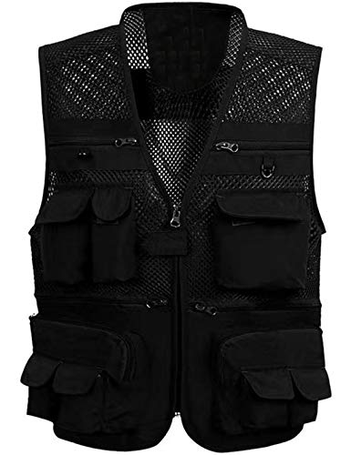 Z&A Mens Summer Casual Outdoor Work Safari Fishing Travel Photo Vest with Pockets