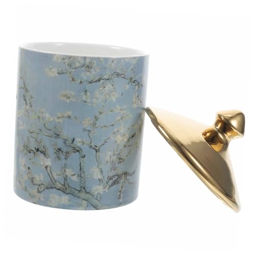 TINEASUR 1 Pc Tanque De Almacenamiento De Cerámica Envases De Maquillaje Frascos De Almohadillas Cosméticas Tarros De Almacenamiento De Cerámica Porta Dispensador Bote De Algodón