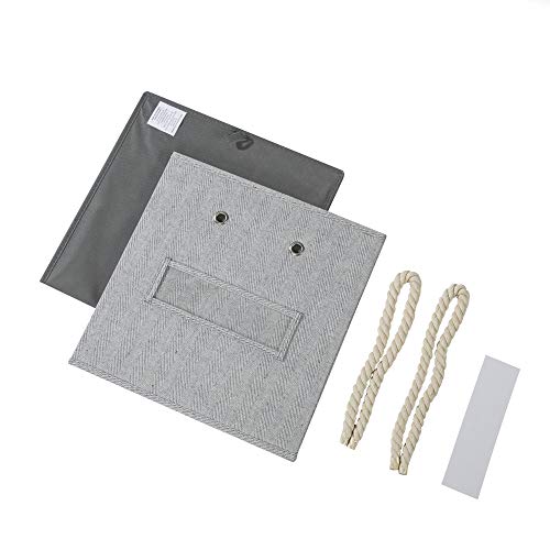 Onlycube 3 Pack Foldable Storage Bins For Cube Organizer With Cotton Rope Handles And Label Holders, Collapsible Basket Box Organizer For Shelves And Closet- Gray 13X13X13 Inch #TOP2